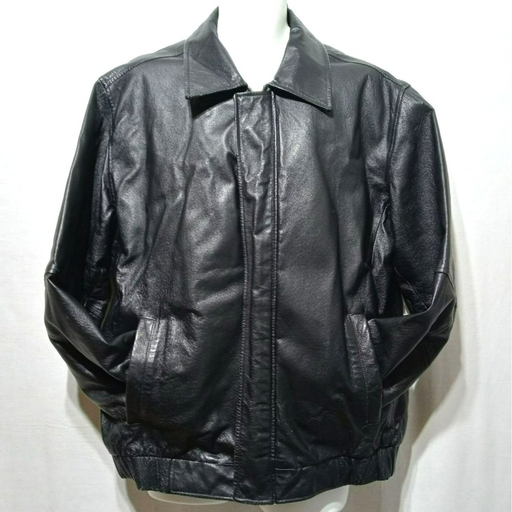 Covington Outerwear Genuine Leather Classic Jacket Men's Bomber Moto Biker XL